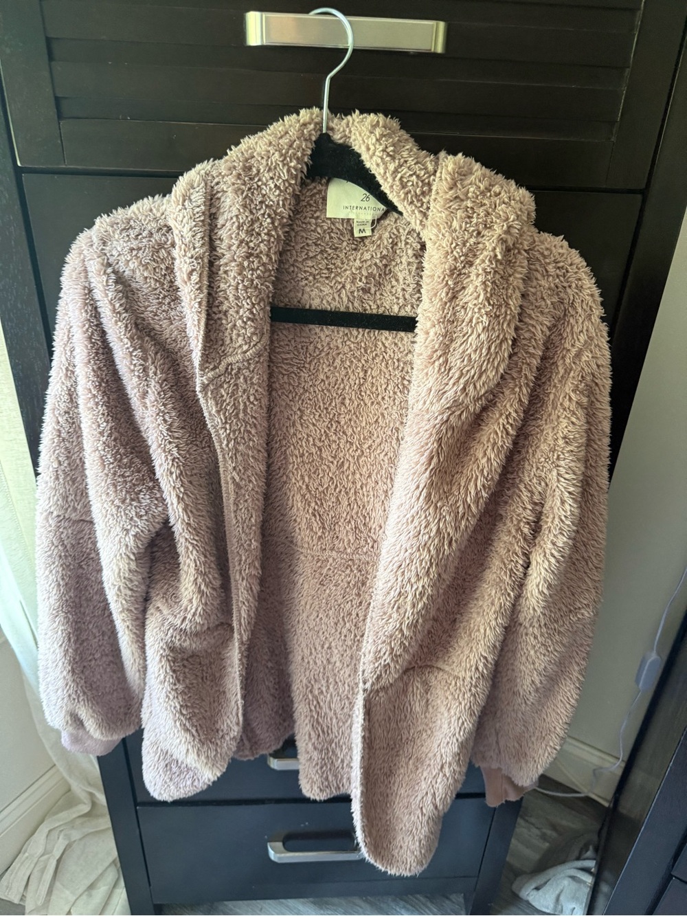 T.J.Maxx Plush Hooded Teddy Jacket - Blush Pink